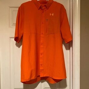 Under Armour Heat Gear Men’s Large Short Sleeve Vented Fishing Shirt Orange